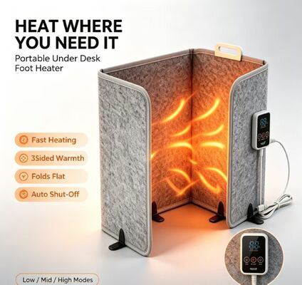 Calentador de pies eléctrico con calefacción, impermeable y a prueba de viento, control de temperatura de 3 marchas, 53*97cm, placa calefactora personalizable de 220V para uso en invierno en casa y la oficina